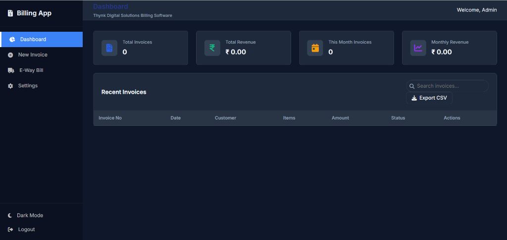 Dhanam Billing Software Interface