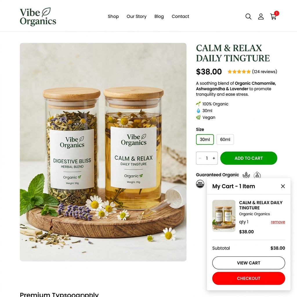 Vibe Organics E-Commerce Showcase